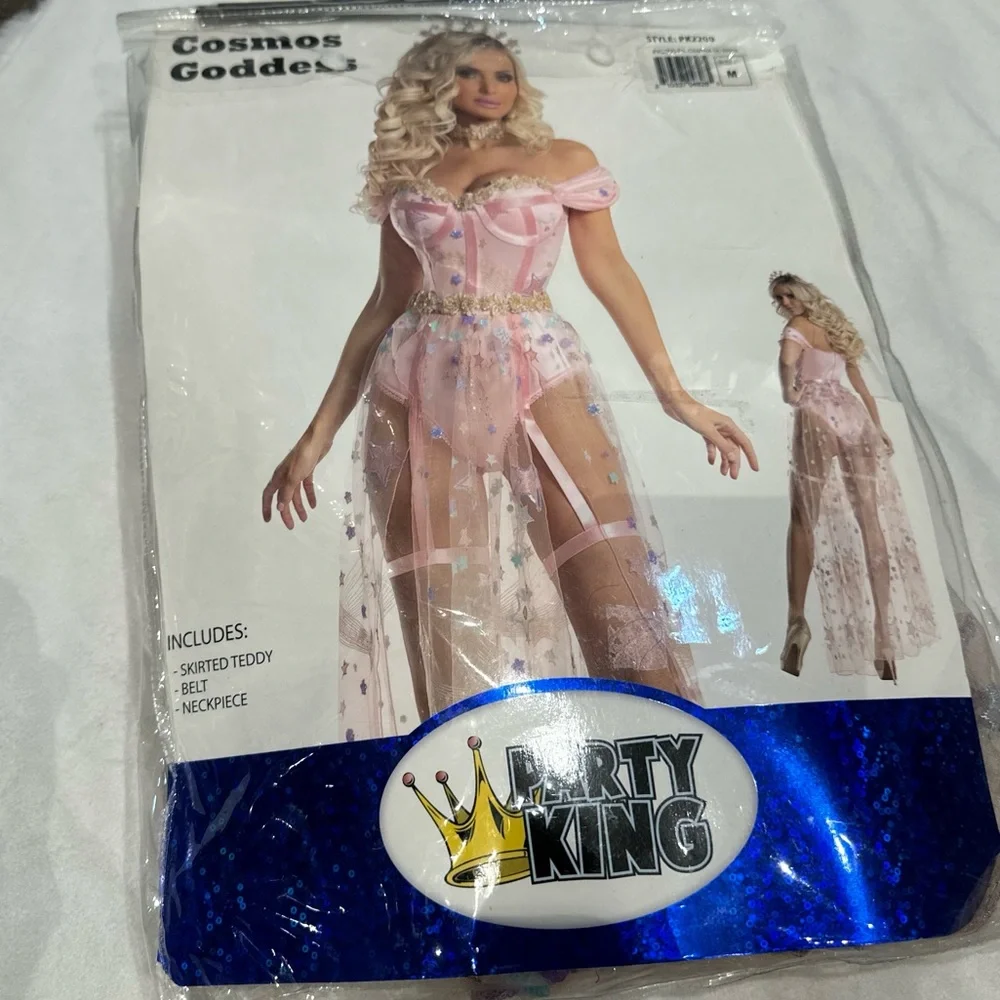 Party King Cosmos Goddess Adult Halloween Costume Cosplay Size Medium NWOT - Picture 2 of 12